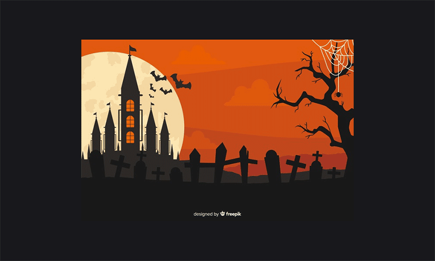 Example of Flat Design Background for Halloween