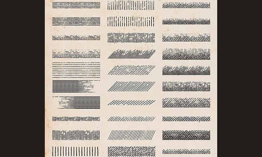 Example of 30 Free Vintage Shading Brushes for Adobe Illustrator