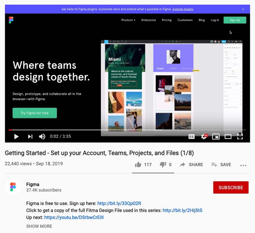 Example from Figma YouTube Channel: Getting Started