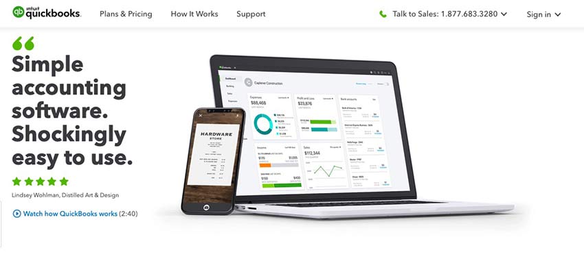 Example from Intuit QuickBooks