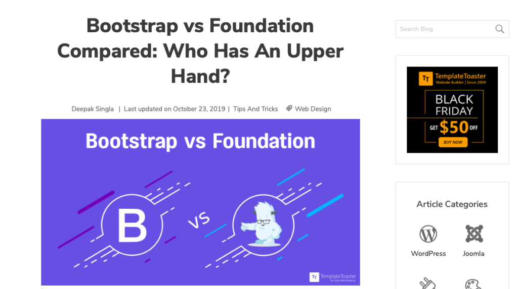 Foundation or Bootstrap - Template Toaster