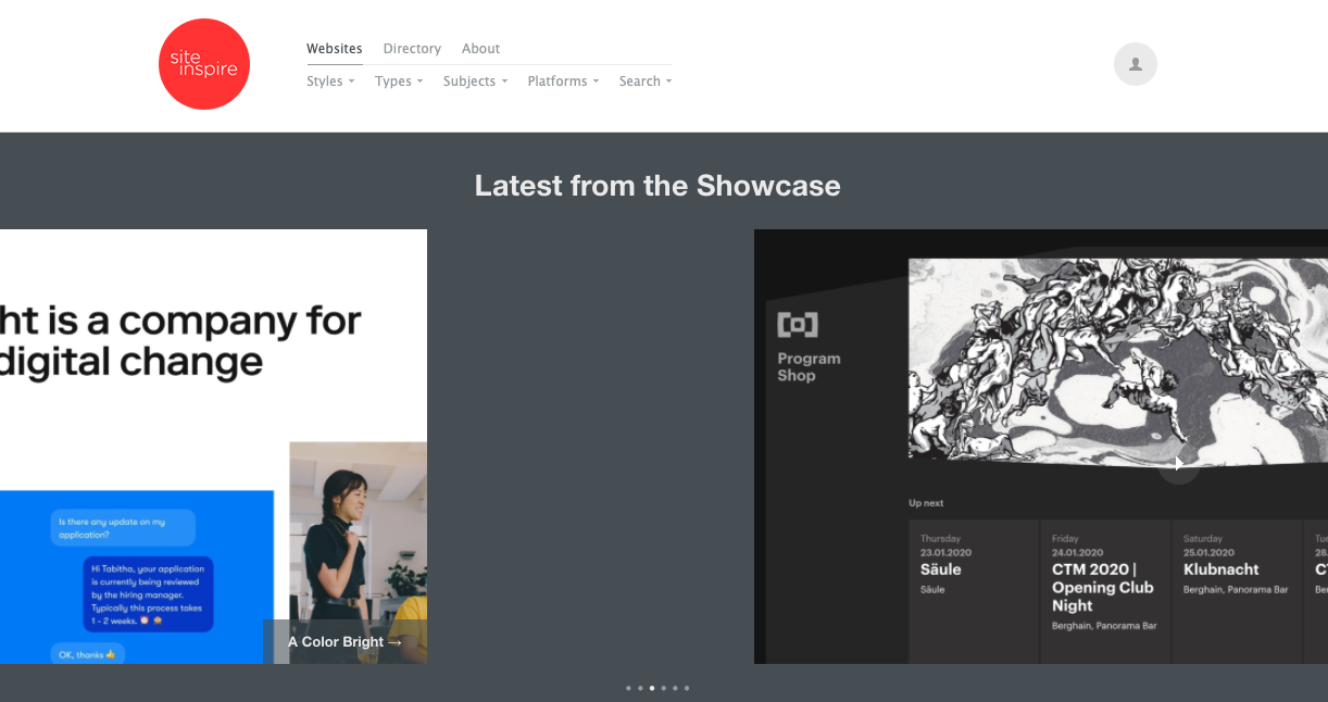 Site Inspire - web design showcases