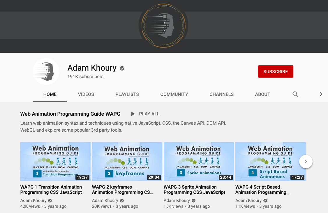 Adam Khoury - Web Development YouTube