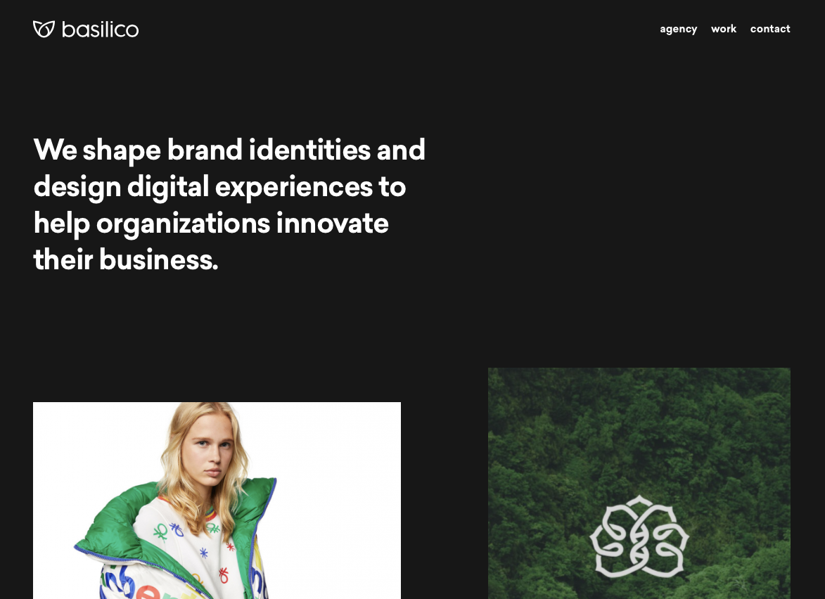 dark website designs - Basilico