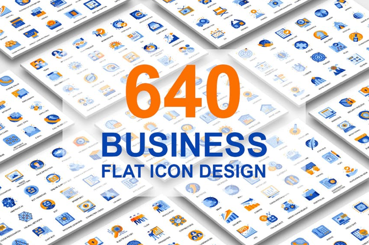 Big Collection Business Flat Icons 