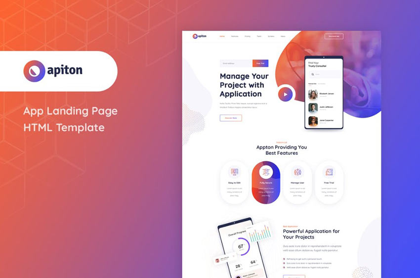 Apiton Landing Page Template