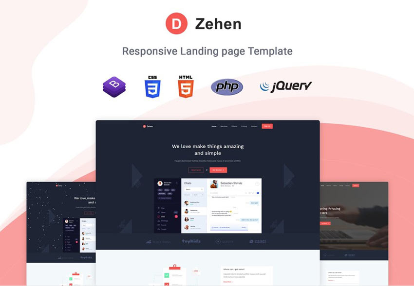 Zehen Landing Page Template