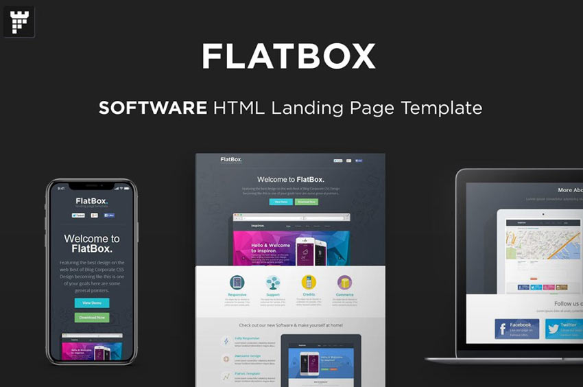 FlatBox Landing Page Template