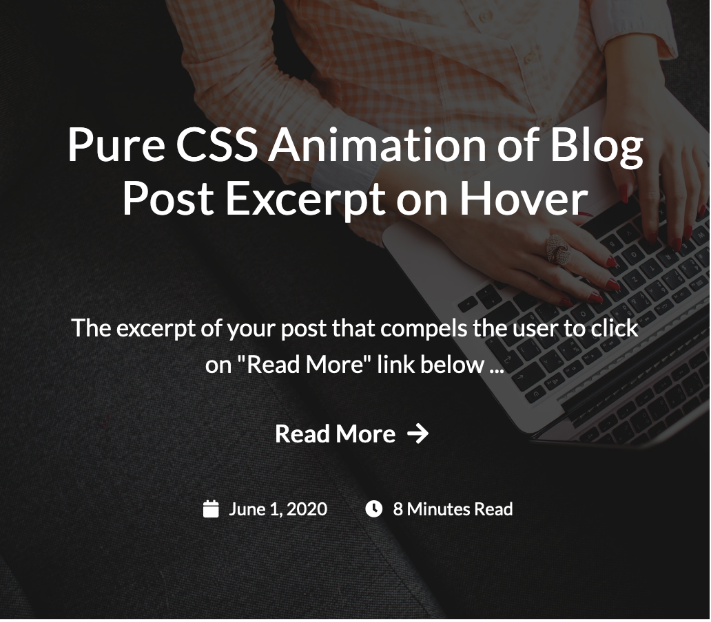 Pure CSS Animation of Blog Post Excerpt on Hover