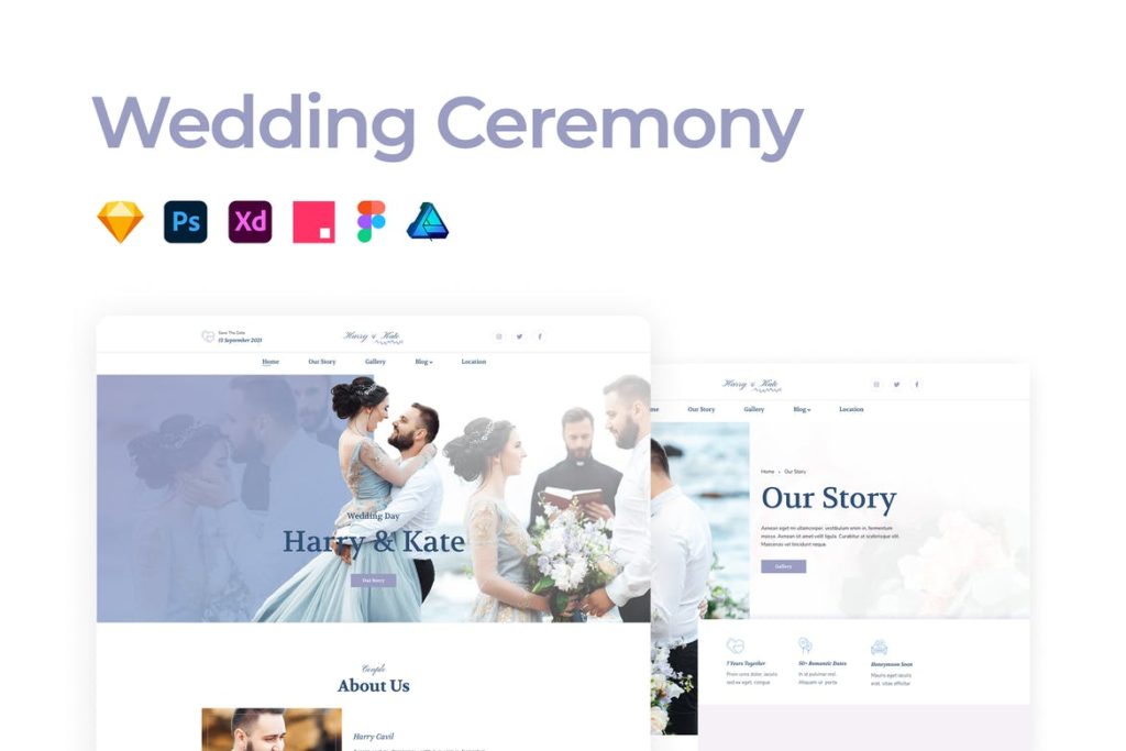 Wedding Ceremony Template - UX and UI kits