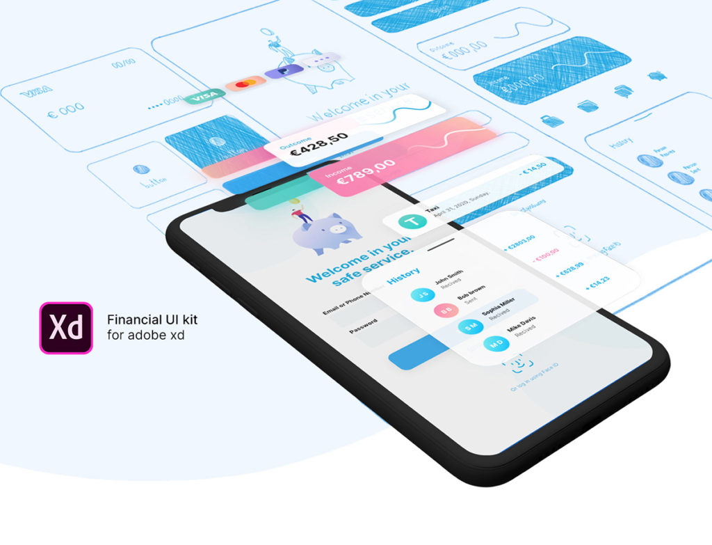 Financial UI Kit for Adobe XD