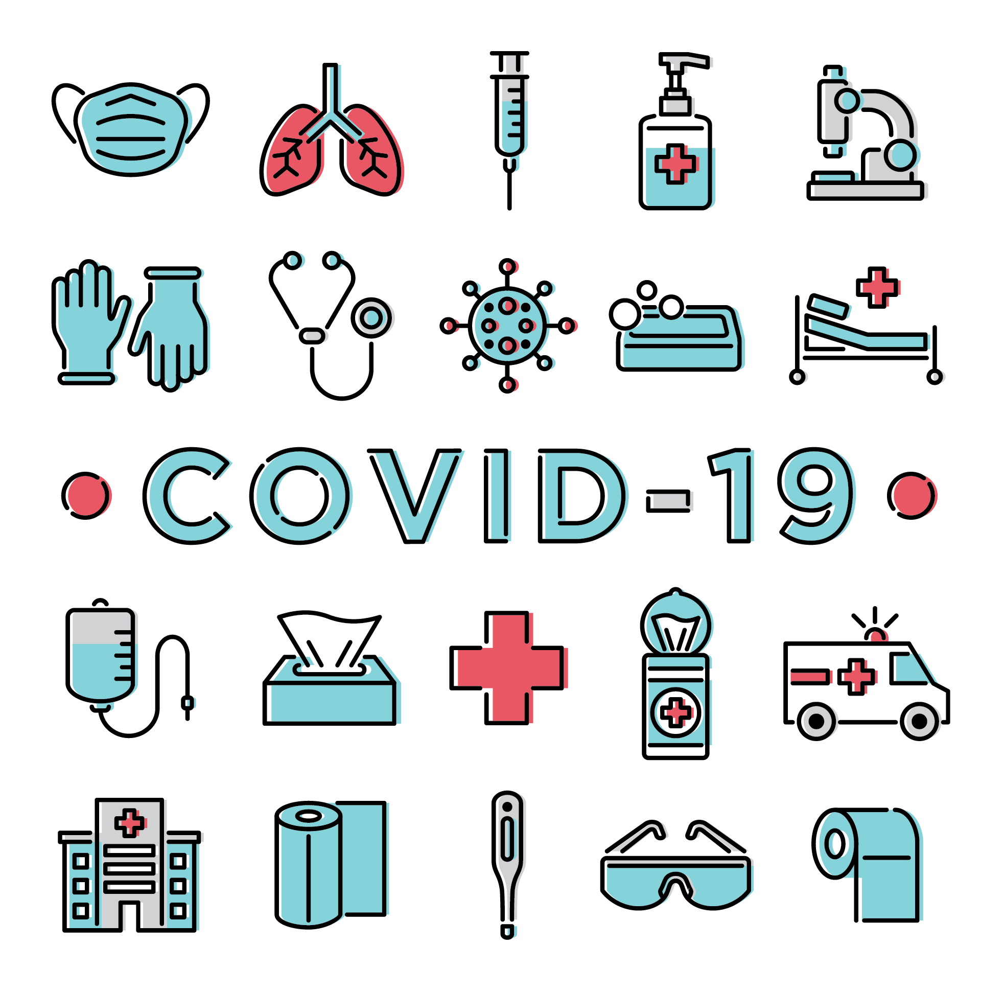 Free icon set - COVID-19