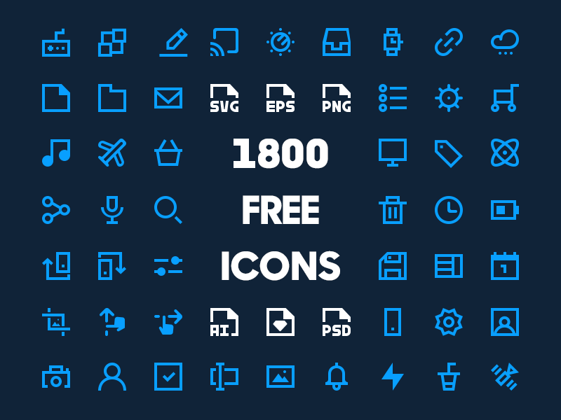 Free Minimal Icon Sets - 1800