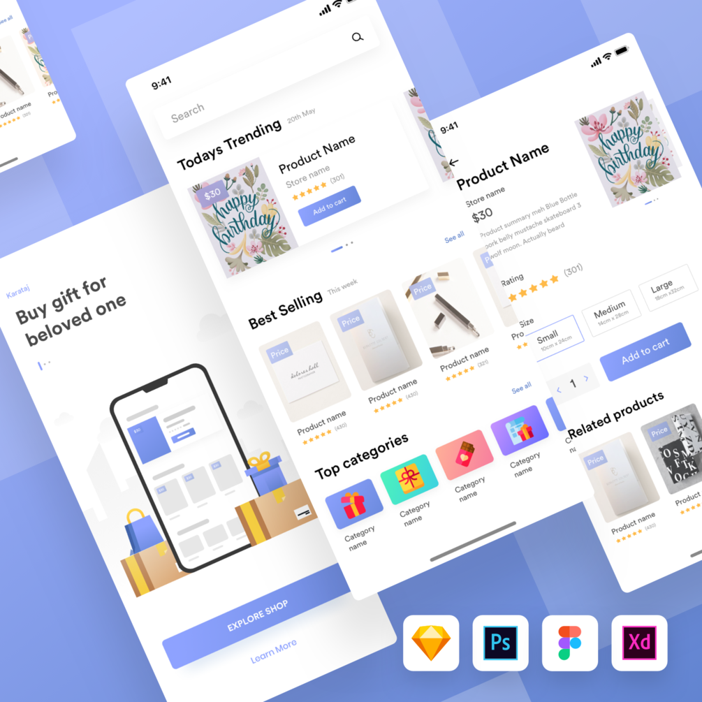  Karamtaj Gift shop UI kit - UX and UI kits