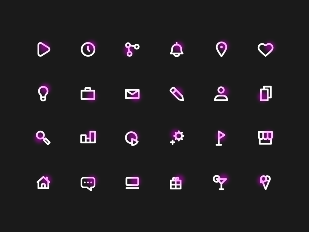 Neon Icons Freebie