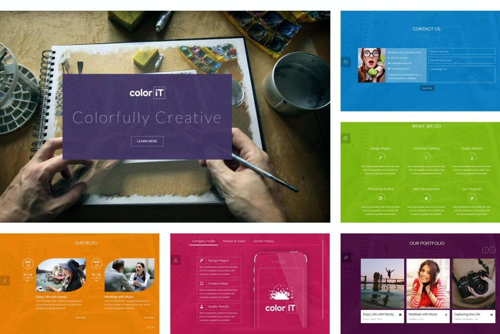 one page website templates - coloriT