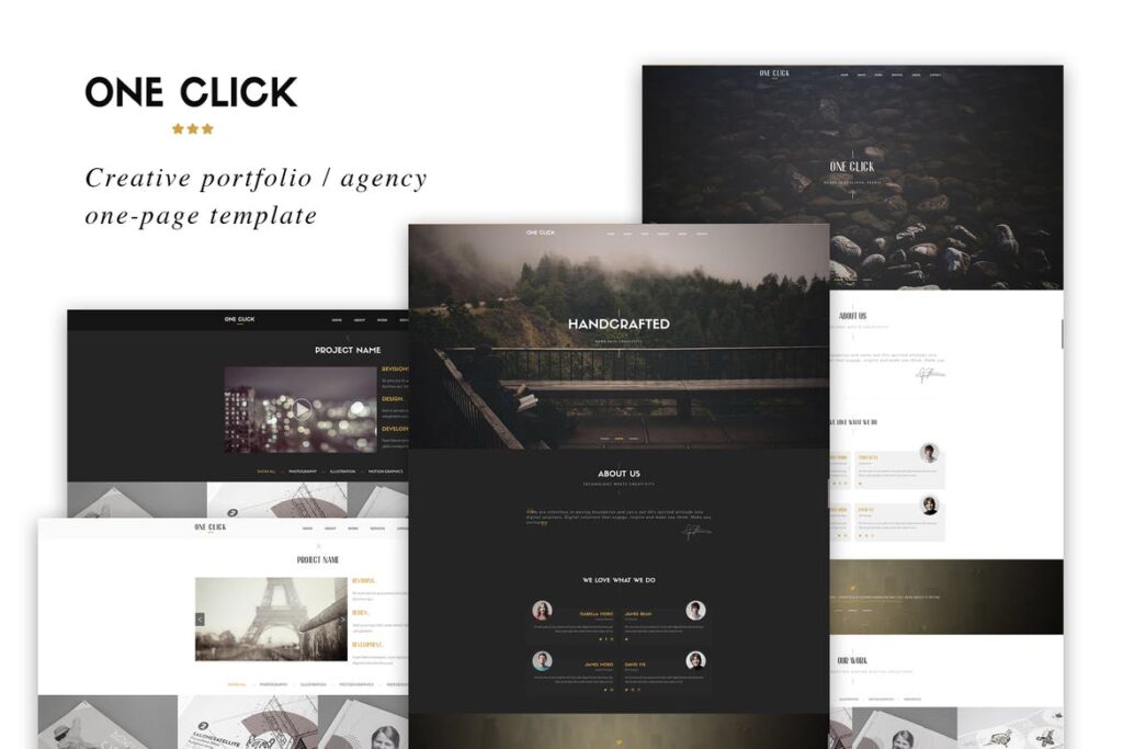 one page website templates - One Click