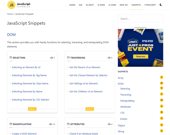 6 Resources For JavaScript Code Snippets - 1stWebDesigner image.