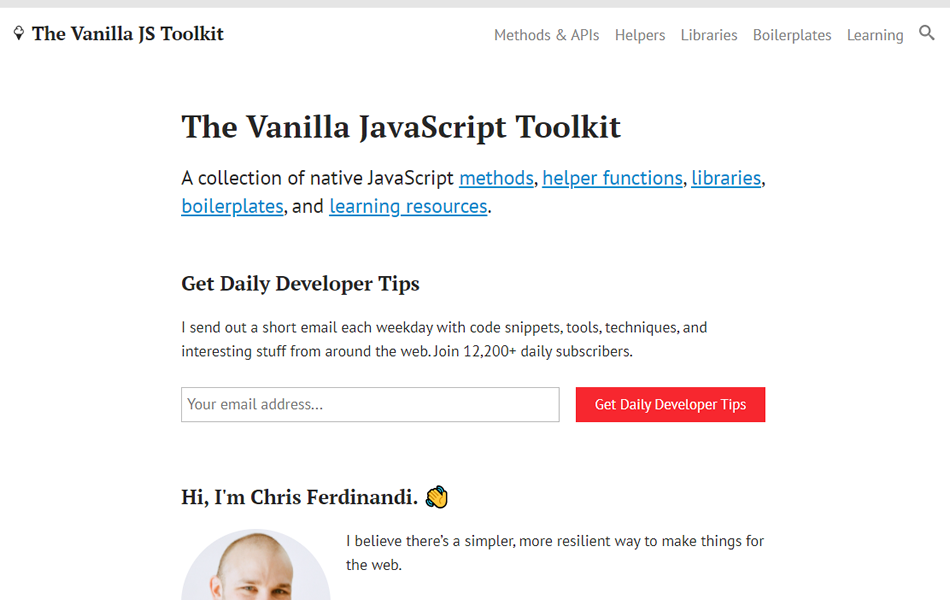 Vanilla JavaScript Toolkit