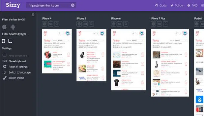 Sizzy - Helpful Chrome Extensions For Web Designers & Developers