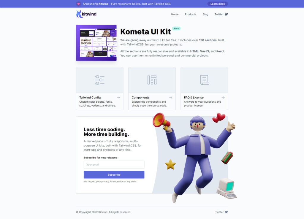 Kometa UI Kit - Free Tailwind CSS Components