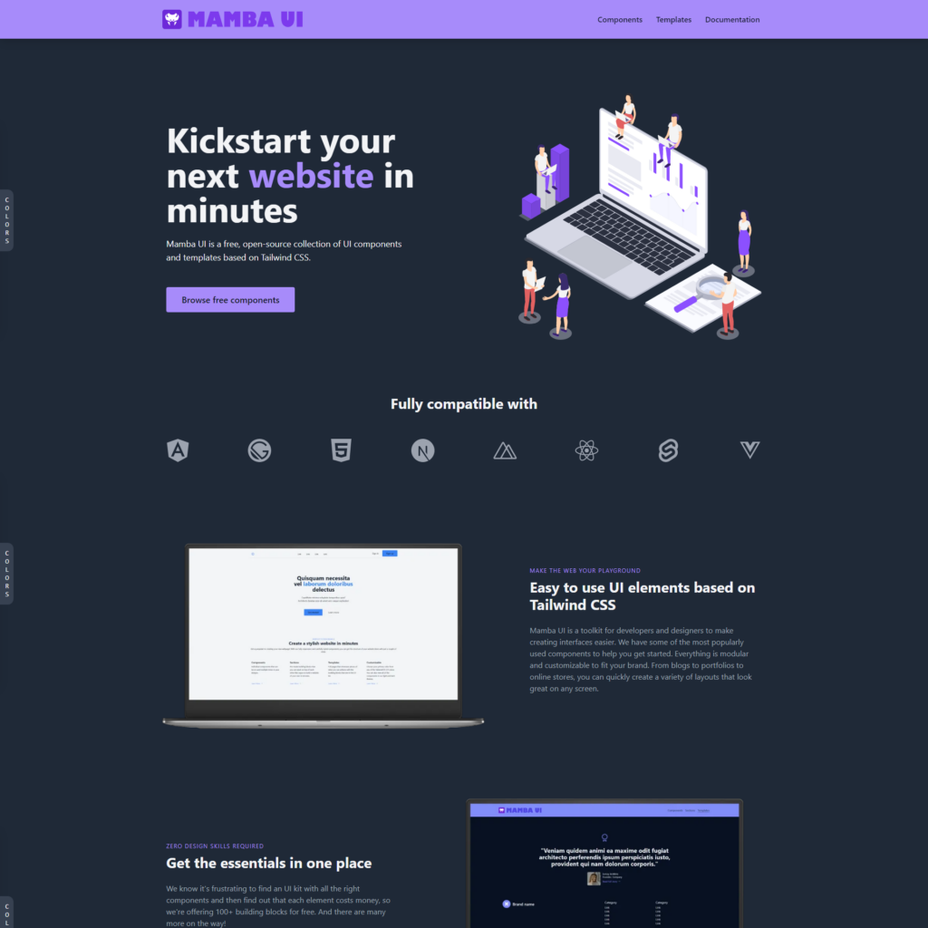 Mamba UI - Free Tailwind CSS Components