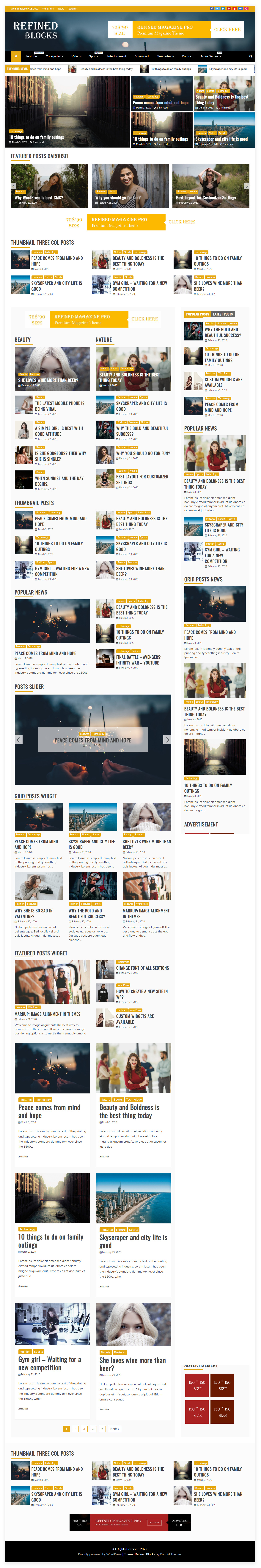 Refined Blocks - Best New Free WordPress Themes For May 2022