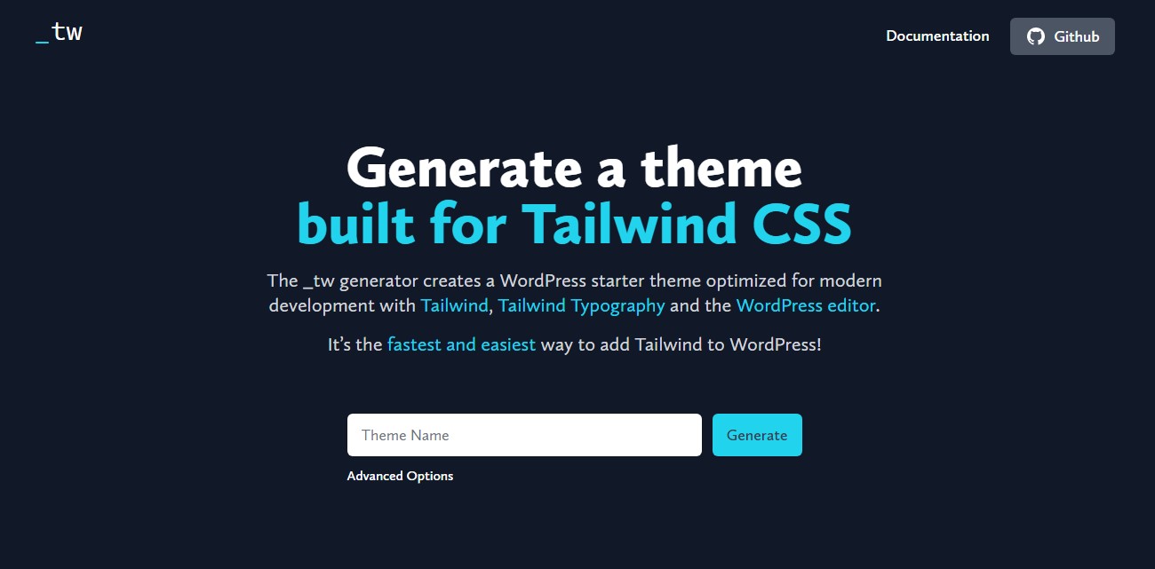 _tw - WordPress + Tailwind starter theme