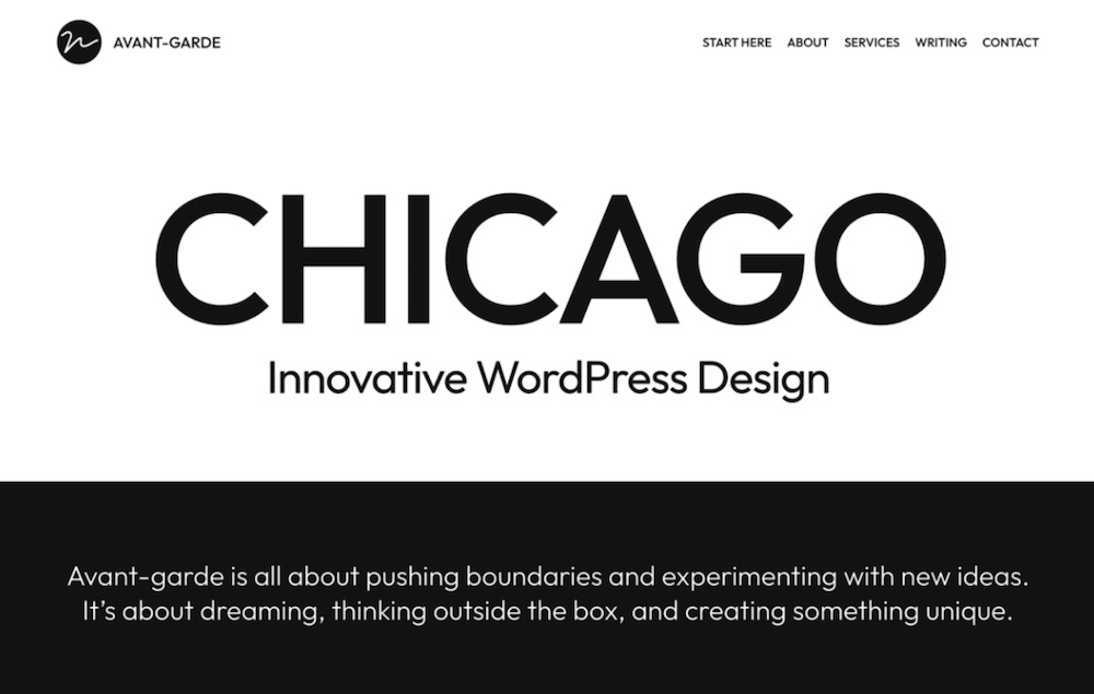 Avant-Garde Full Site Editing WordPress Theme