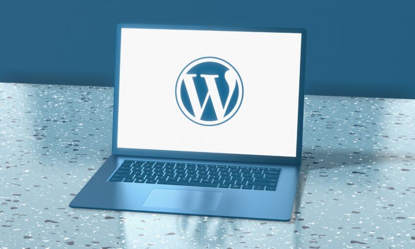 WordPress shown on a laptop