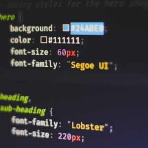 Text properties shown in CSS code